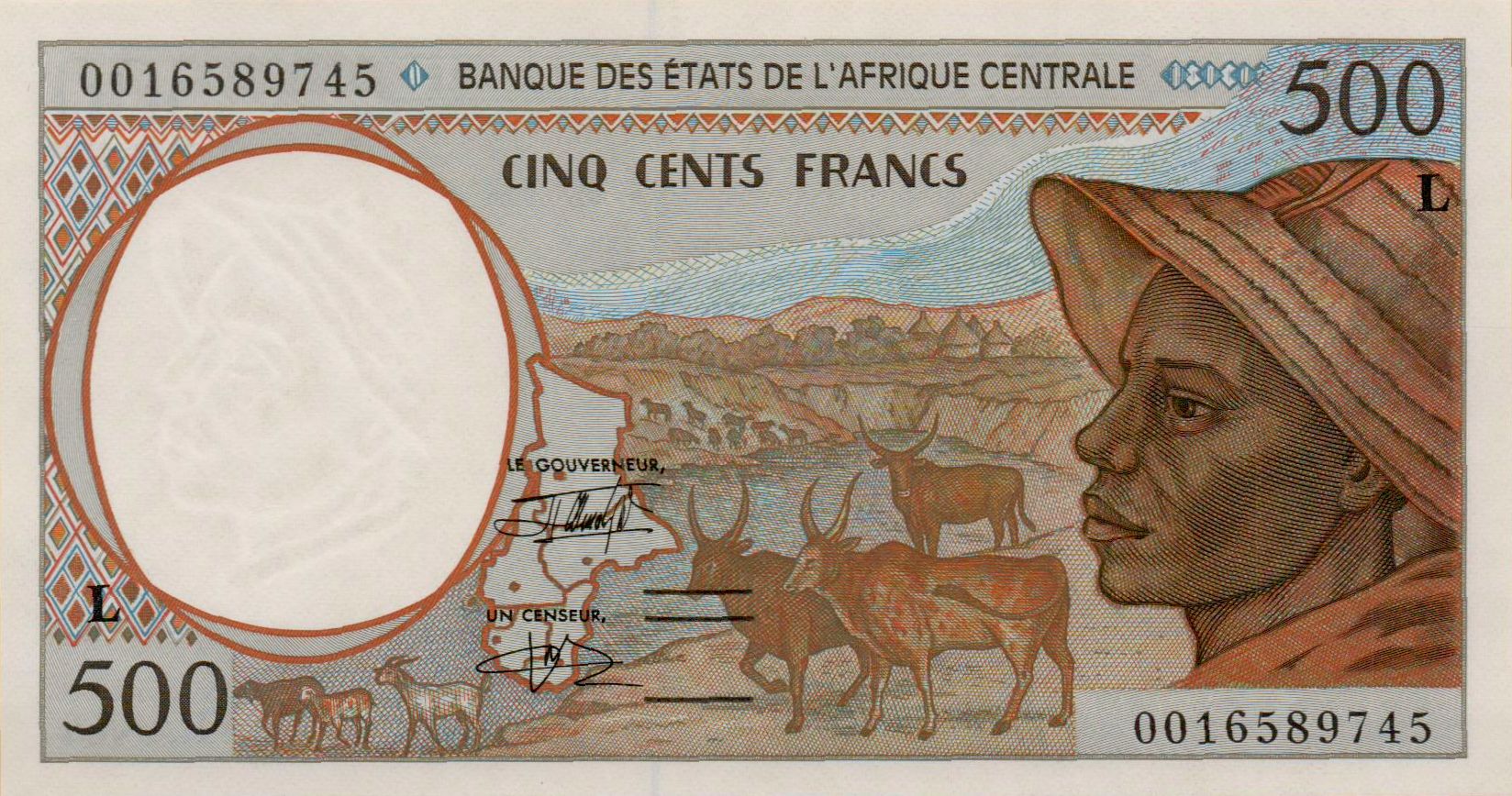 Gabon (C.A.S) 500 2000 UNC P-401L/g
